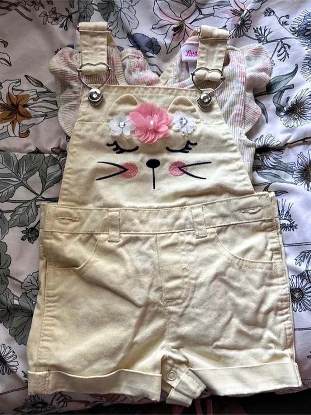 Little Lass Floral Romper Set Baby 18M Like New
